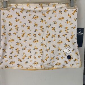 Hollister Yellow and White Floral Reversible Sleeveless Top